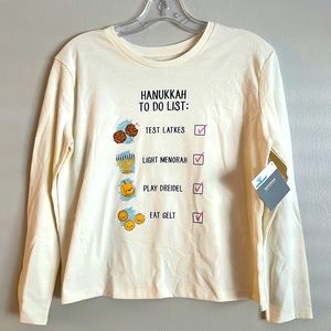 HANUKKAH TO DO LIST Long Sleeve Tee * Chanukah Holiday Shirt * size XS (4-5) *